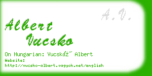 albert vucsko business card